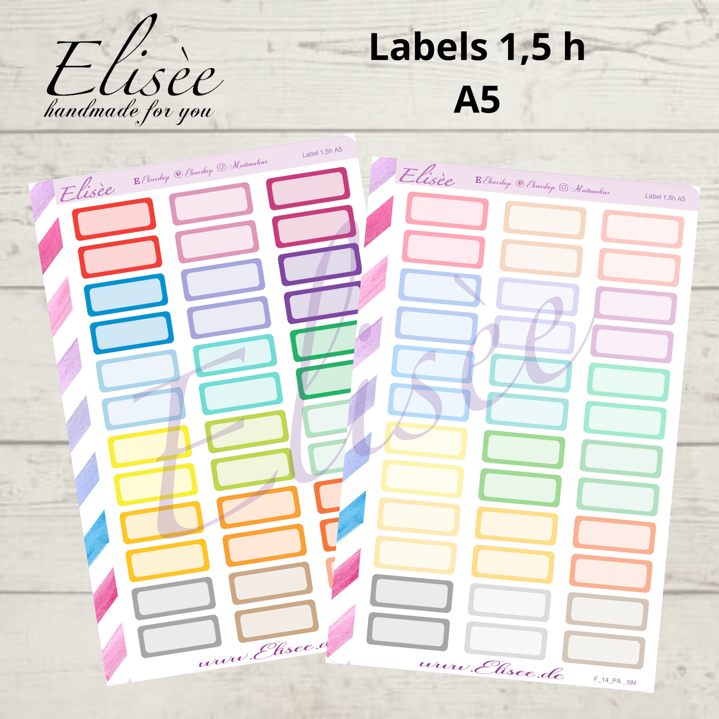 F_14 Planner Sticker Labels 1,5h A5 | Terminplaner Aufkleber