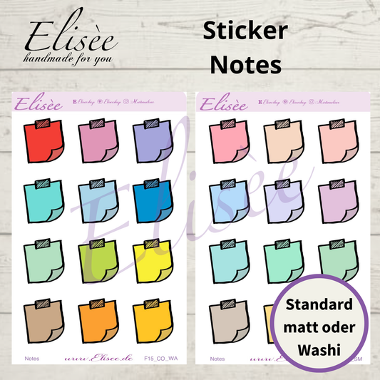 F_15 Sticky Notes Planner Sticker Sheet | Functional Planner Stickers | Bullet Journal | Bujo Stickers | Cute Planner Accessories