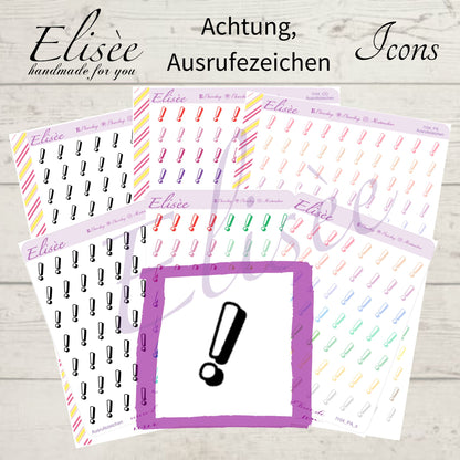 I104 Icons "Achtung, Ausrufezeichen" Sticker