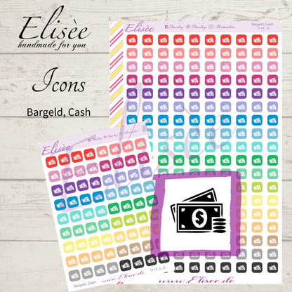 I114_0 Icons "Bargeld, Cash" Sticker