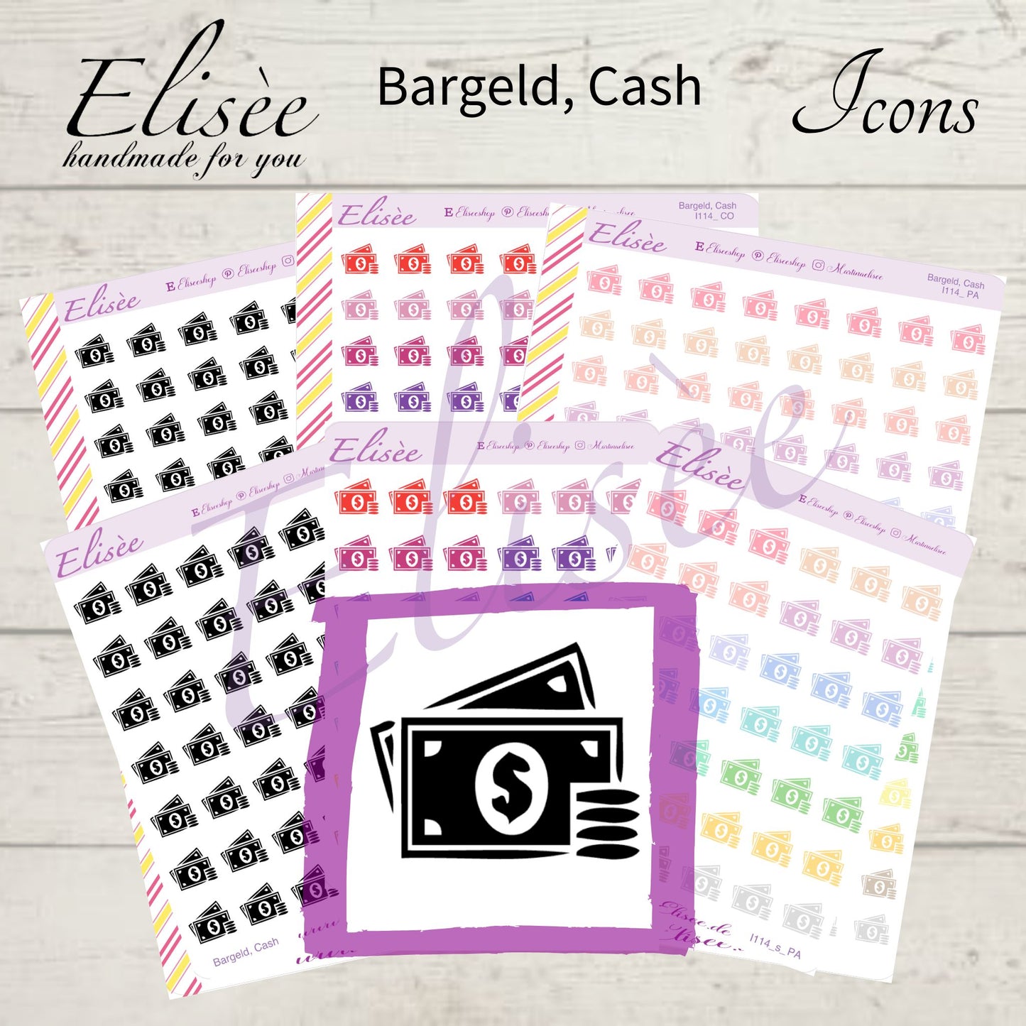 I114 Icons "Bargeld, Cash" Sticker
