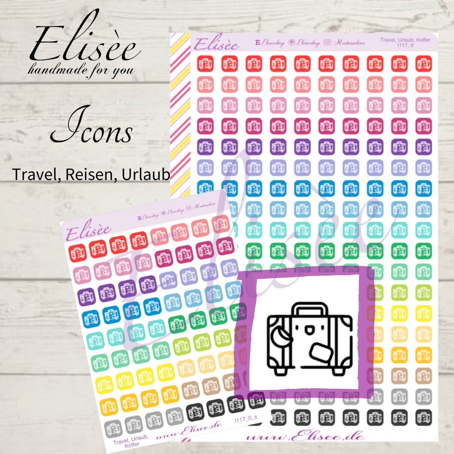 I117_0 Icons "Urlaub, Reisen" Sticker
