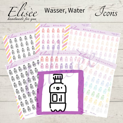 I121 Icons "Water, Water Bottle, Drinking" Sticker