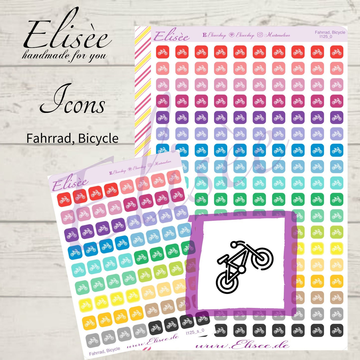 I125_0 Icons "Fahrrad, Bicycle" Sticker