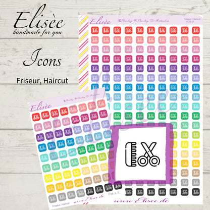 I128_0 Icons "Friseur, Haircut" Sticker
