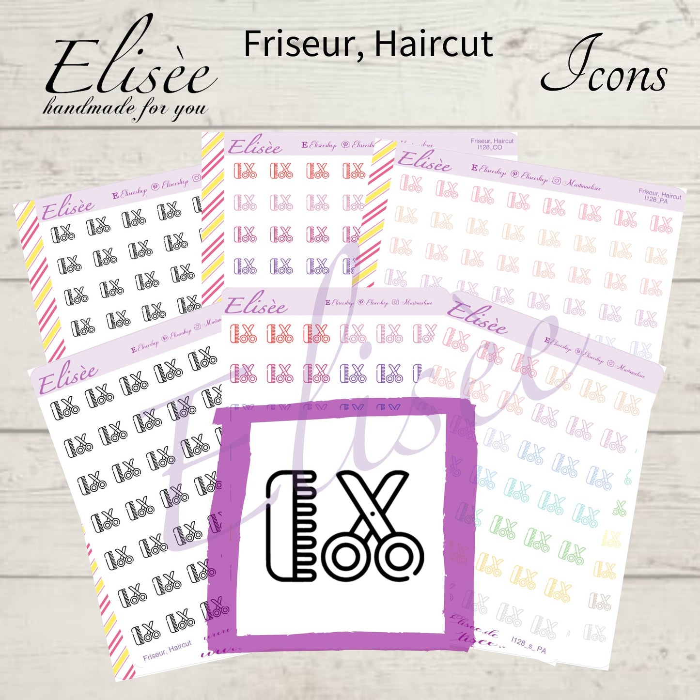 I128 Icons "Friseur, Haircut" Sticker