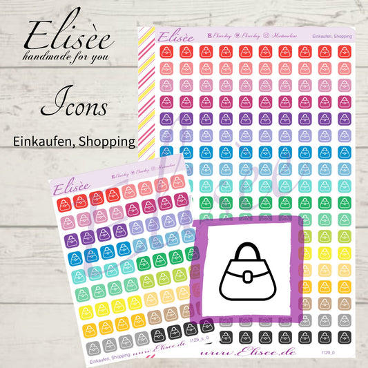 I129_0 Icons "Einkaufen, Shopping" Sticker