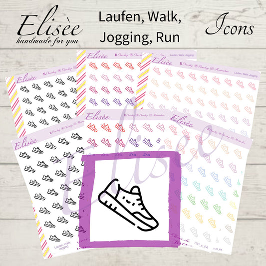 I131 Icons "LAUFEN, WALK, JOGGING, SPORT" Sticker