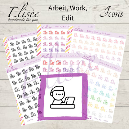 I132 Icons "ARBEIT, WORK, EDIT" Sticker