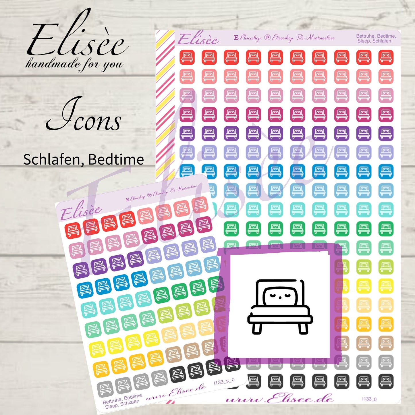 I133_0 Icons "SCHLAFEN, BEDTIME" Sticker