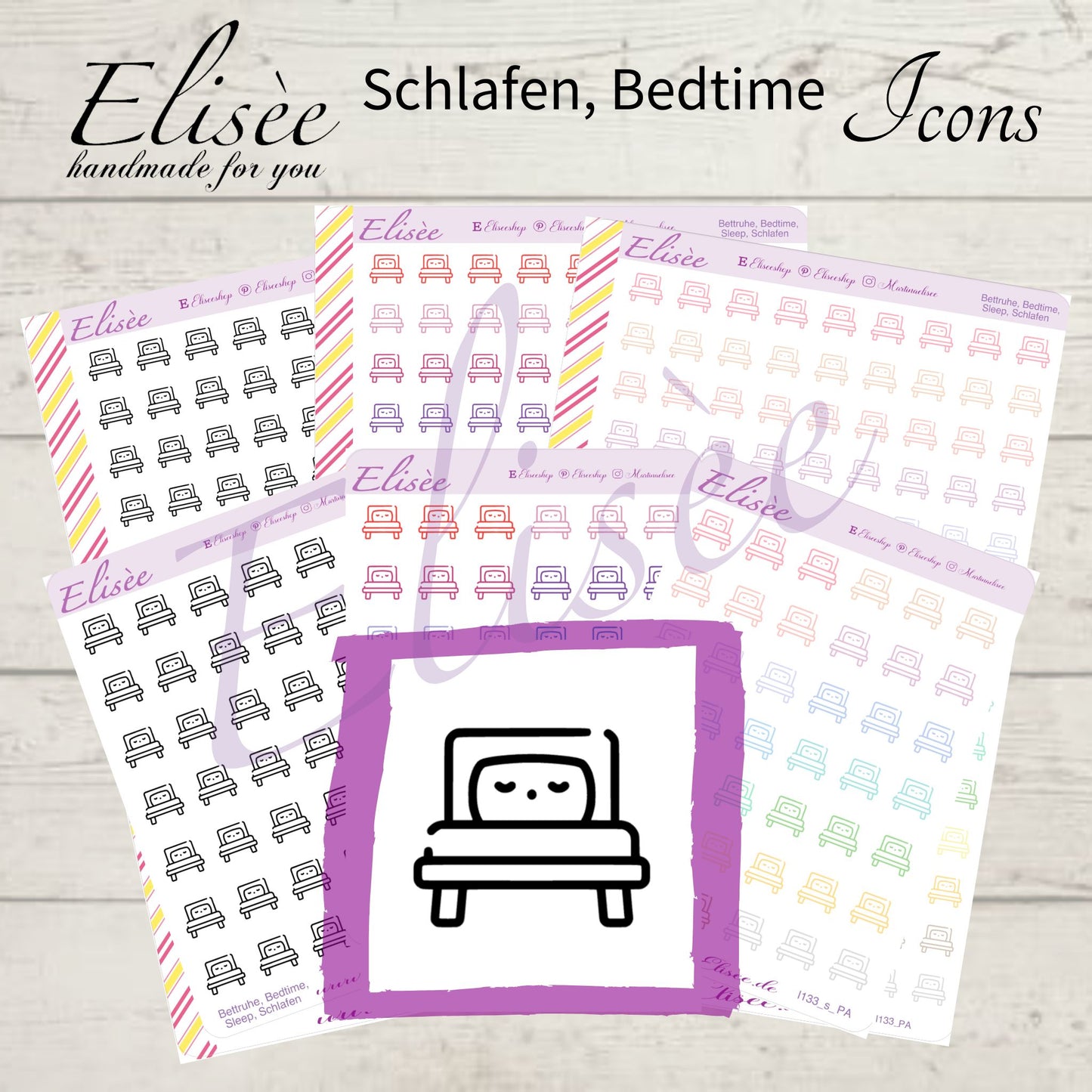 I133 Icons "SCHLAFEN, BEDTIME" Sticker