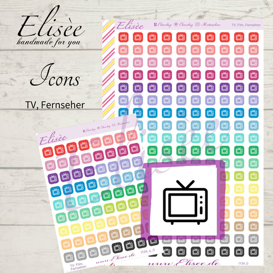 I134_0 Icons "TV, FERNSEHER" Sticker