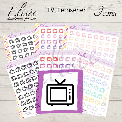 I134 Icons "TV, FERNSEHER" Sticker