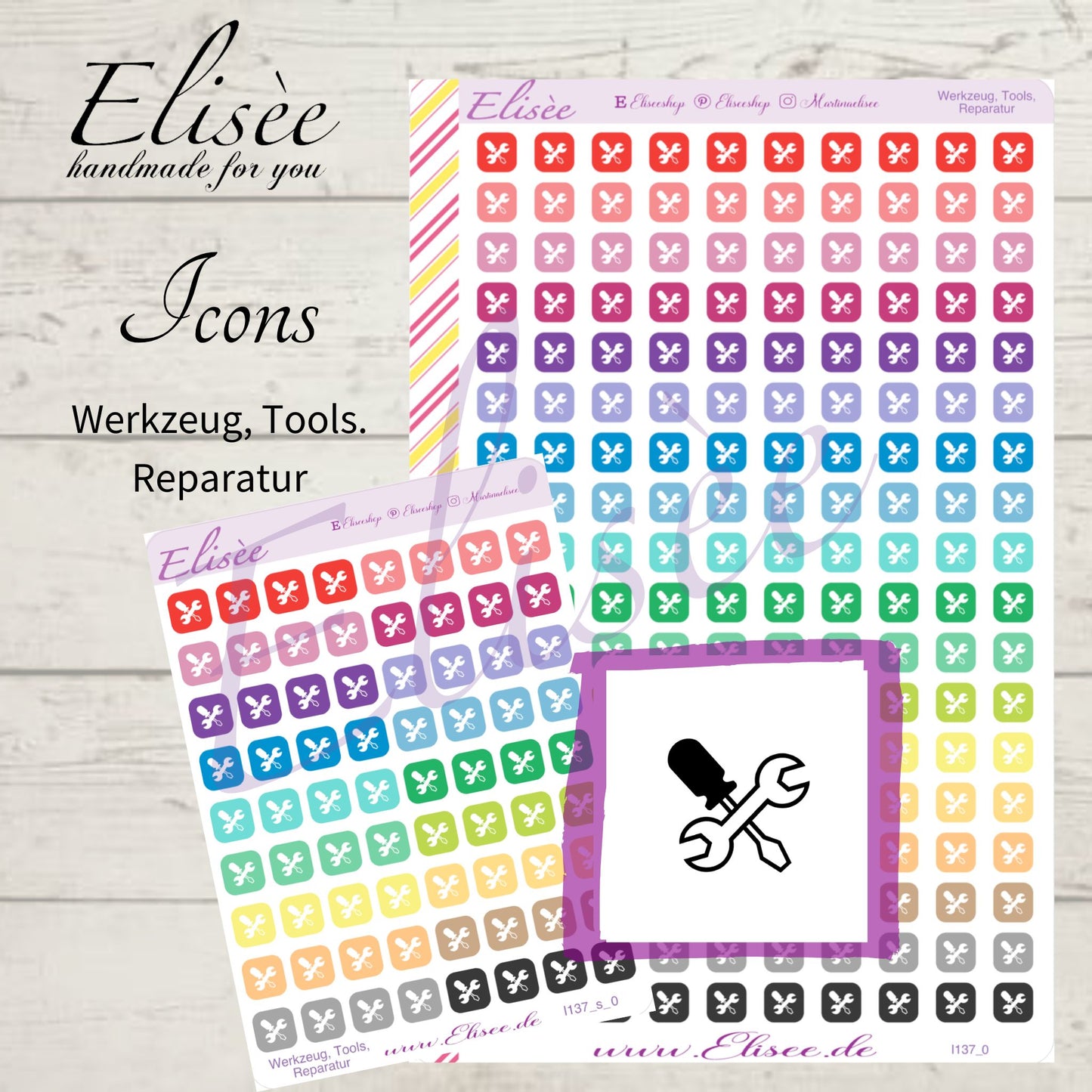 I137_0 Icons "WERKZEUG, TOOLS, REPARATUR" Sticker