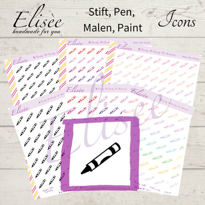I139 Icons "STIFT, PEN, MALEN, PAINT" Sticker