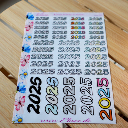 2025 Script Sticker Jahreszahl