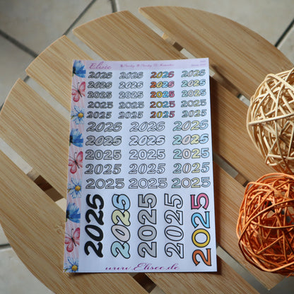2025 Script Sticker Jahreszahl