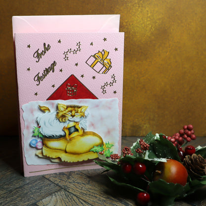 P_0002_Handmade Christmas card with cat in shoe