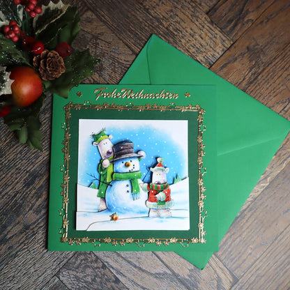 P_0005_Handgemachte Weihnachtskarte mit lustigem Schneemann