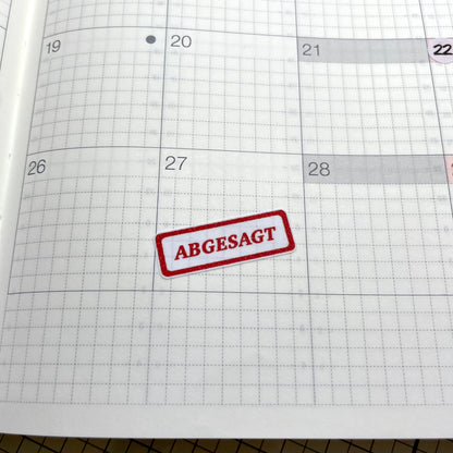 S87  Script Sticker "ABGESAGT / CANCELLED" | Aufkleber | Bullet Journal