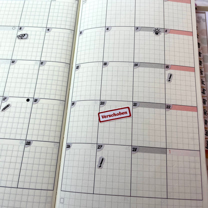 S87  MINI Script Sticker "ABGESAGT / CANCELLED" | Aufkleber | Bullet Journal