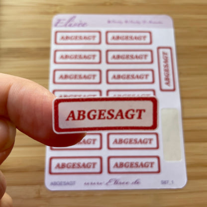 S87  Script Sticker "ABGESAGT / CANCELLED" | Aufkleber | Bullet Journal