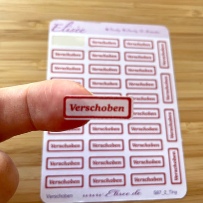 S88  MINI Script Sticker "Verschoben / Rescheduled" | Aufkleber | Bullet Journal