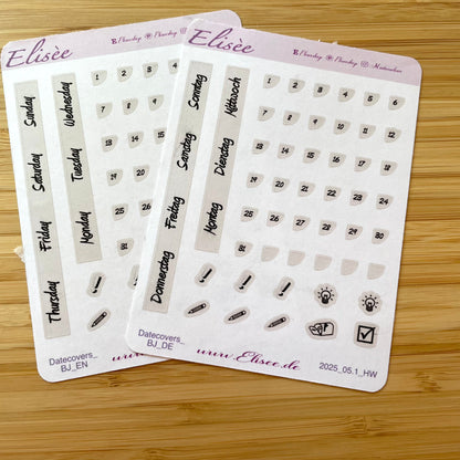 2025_Date Cover Bullet Journal / Hobonichi Weeks