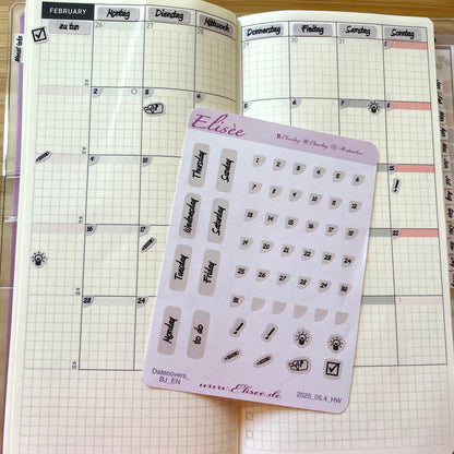 2025_Date Cover Bullet Journal / Hobonichi Weeks
