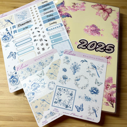 K0001_"Chinoise Flowers" Januar  Deko und Washi / Bullet Journal / Cousin / Weeks