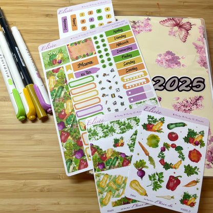 K0003_"VEGETABLES" März 2025 Deko und Washi / Bullet Journal / Cousin / Weeks