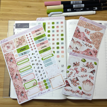 K0004_"CHERRY BLOSSOM" April 2025 Monthly Kit Hobonichi Cousin / A5 / Bullet Journal