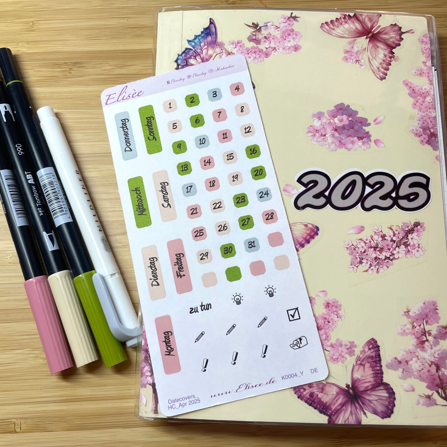K0004_"CHERRY BLOSSOM" February 2025 Datecovers / Bullet Journal / Cousin / Weeks