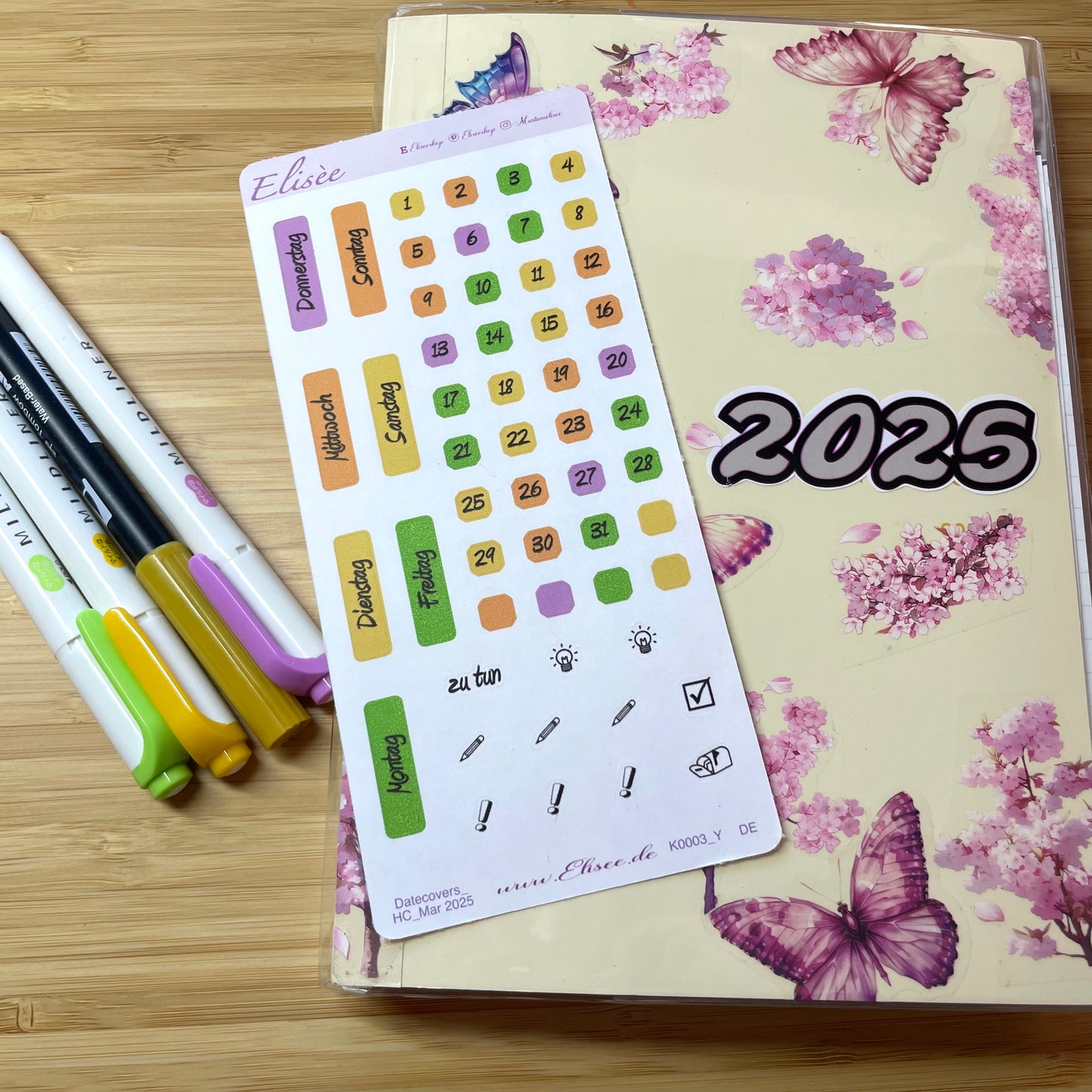 K0003_"VEGETABLES" March 2025 Datecovers / Bullet Journal / Cousin / Weeks