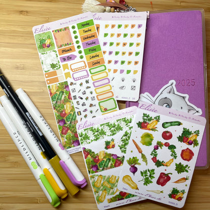 K0003_"VEGETABLES" März 2025 Monatskit Hobonichi Weeks / Personal Planer / Bullet Journal