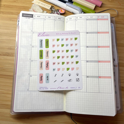K0004_"CHERRY BLOSSOM" February 2025 Datecovers / Bullet Journal / Cousin / Weeks