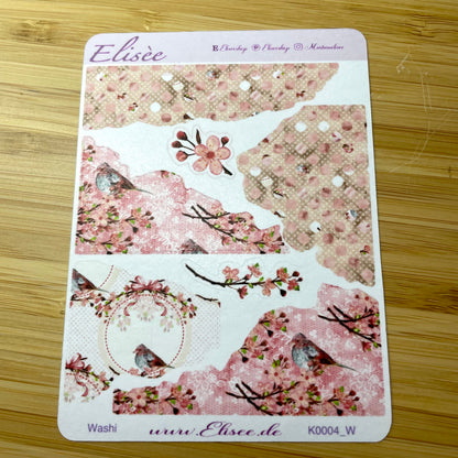 K0004_"CHERRY BLOSSOM" April 2025 Deko und Washi / Bullet Journal / Cousin / Weeks