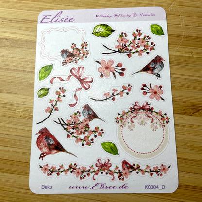K0004_"CHERRY BLOSSOM" April 2025 Deko und Washi / Bullet Journal / Cousin / Weeks
