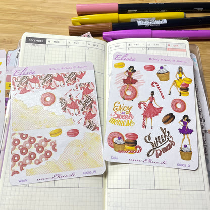 K0005_"SWEET DREAMS" Mai 2025 Deko und Washi / Bullet Journal / Cousin / Weeks