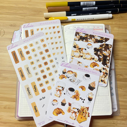 K0006_"BUT FIRST COFFEE" Juni 2025 Monatskit Hobonichi Weeks / Personal Planer / Bullet Journal