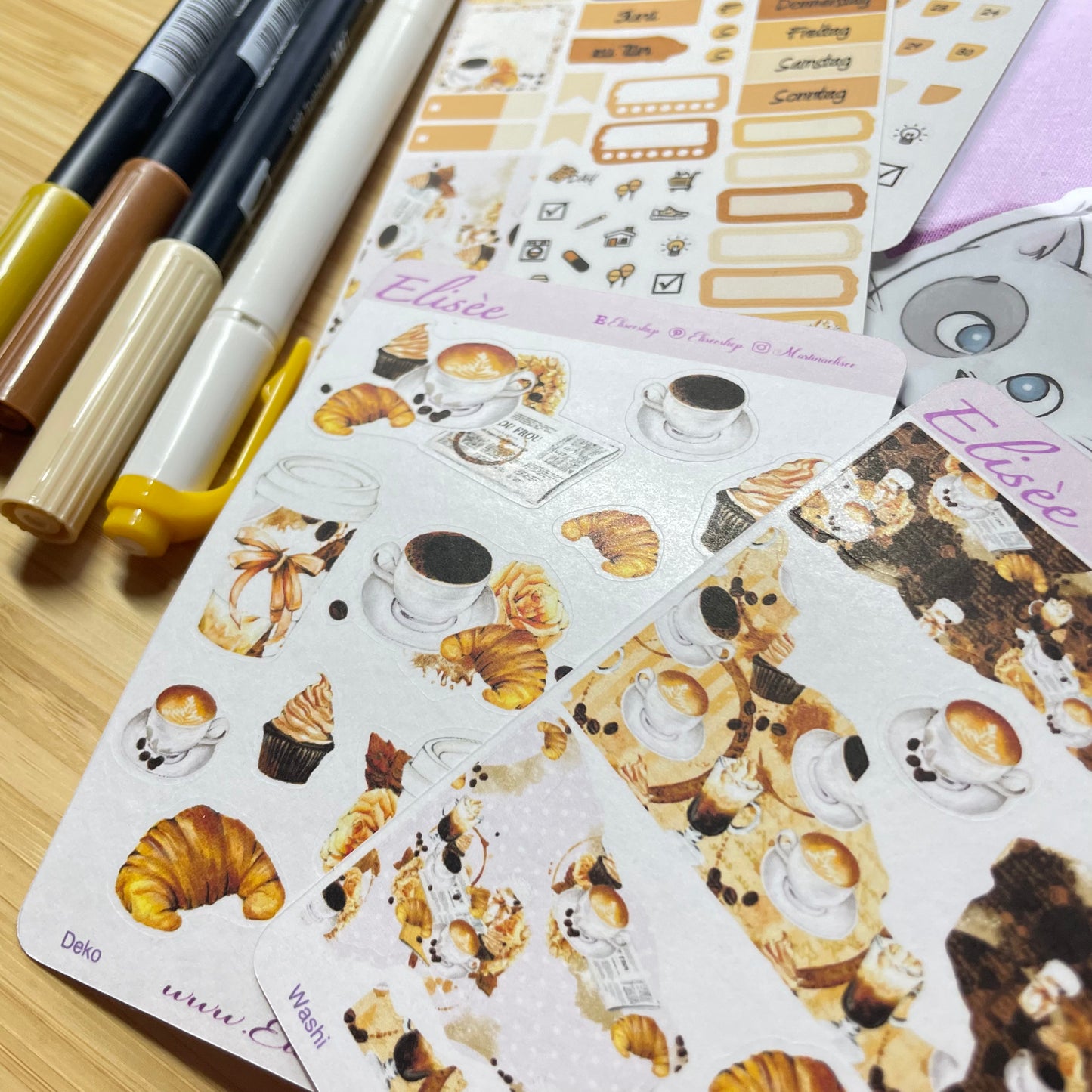 K0006_"BUT FIRST COFFEE" Juni 2025 Monatskit Hobonichi Weeks / Personal Planer / Bullet Journal