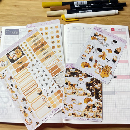 K0006_"BUT FIRST COFFEE" June 2025 Monthly Kit Hobonichi Cousin / A5 / Bullet Journal