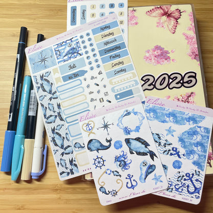 K0007_"NAUTICAL" Juli 2025 Datecovers / Bullet Journal / Cousin / Weeks