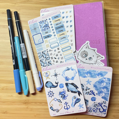 K0007_"NAUTICAL" Juli 2025 Datecovers / Bullet Journal / Cousin / Weeks