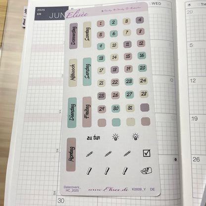 K0009_"HERBST KÜRBIS" September 2025 Datecovers / Bullet Journal / Cousin / Weeks