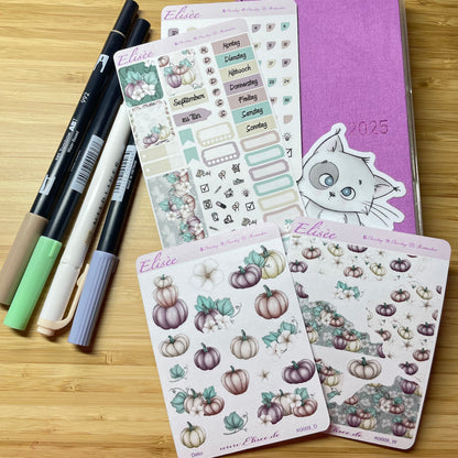 K0009_"HERBST KÜRBIS" September 2025 Datecovers / Bullet Journal / Cousin / Weeks