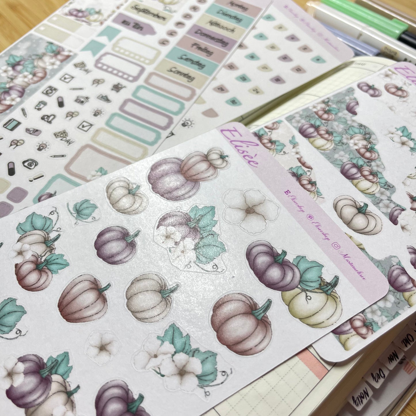 K0009_"HERBST KÜRBIS" September 2025 Monatskit Hobonichi Weeks / Personal Planer / Bullet Journal