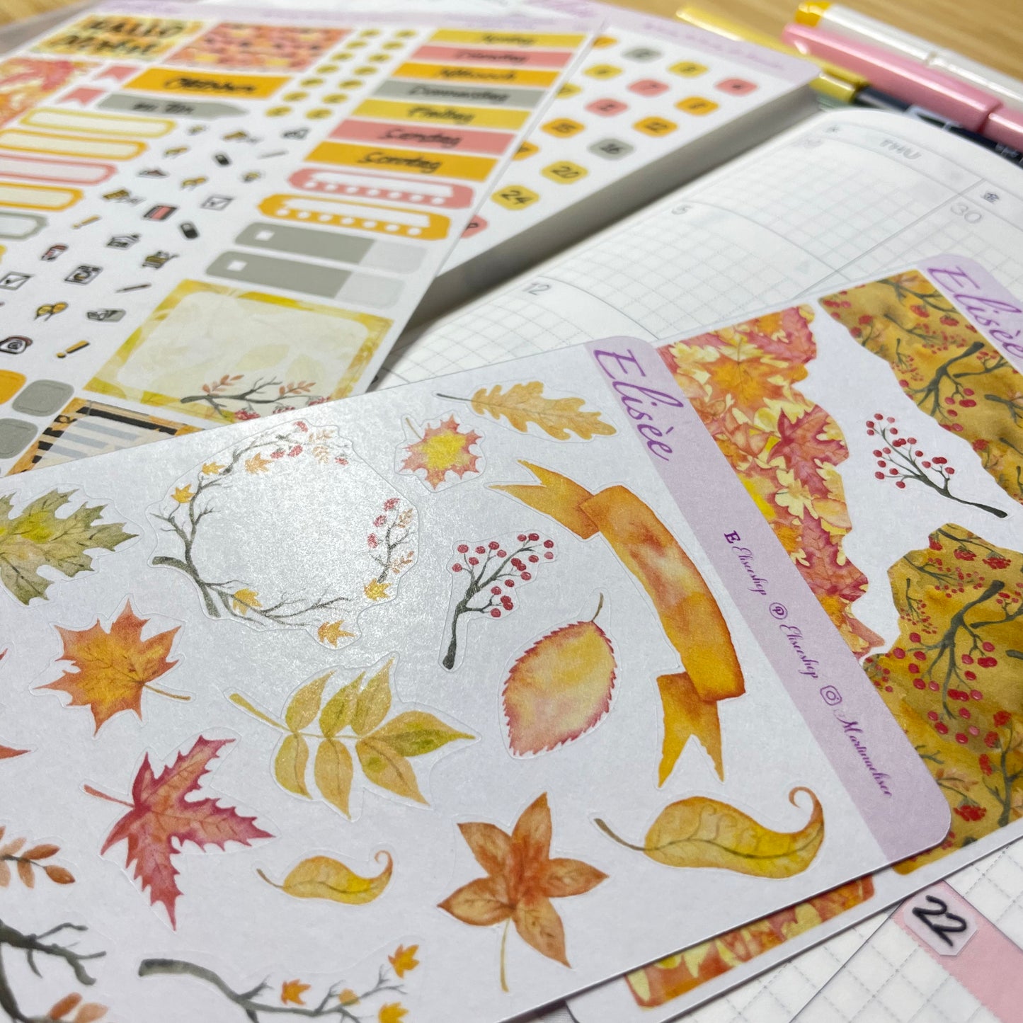 K0010_"FALL" Oktober 2025 Monatskit Hobonichi Cousin / A5 / Bullet Journal