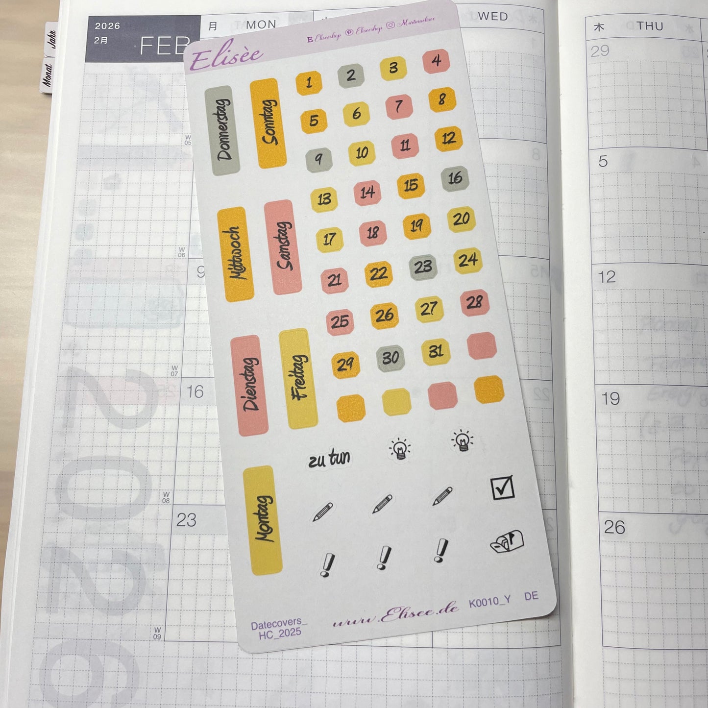 K0010_"FALL" Oktober 2025 Datecovers / Bullet Journal / Cousin / Weeks