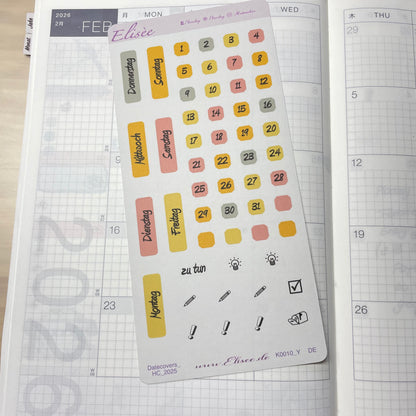 K0010_"FALL" Oktober 2025 Datecovers / Bullet Journal / Cousin / Weeks